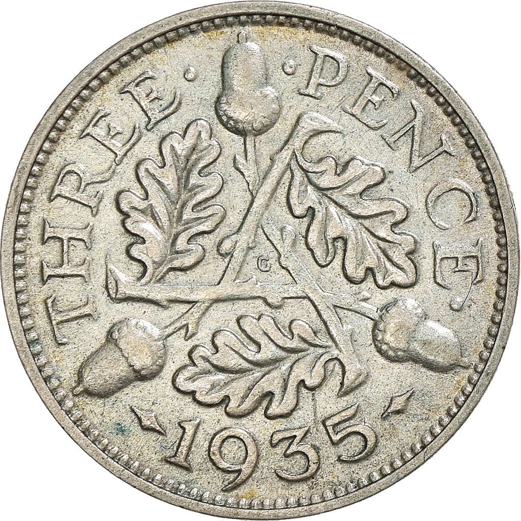 United Kingdom | 3 Pence Coin | George V | KM:831 | 1927 - 1936