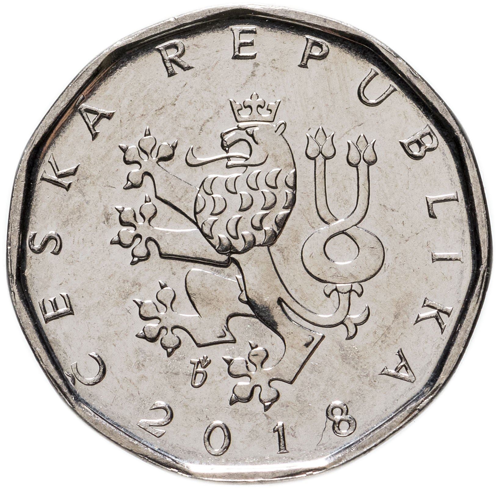 Czech Republic Coin Czech 2 Koruny | Lion | Great Moravian Button Jewe