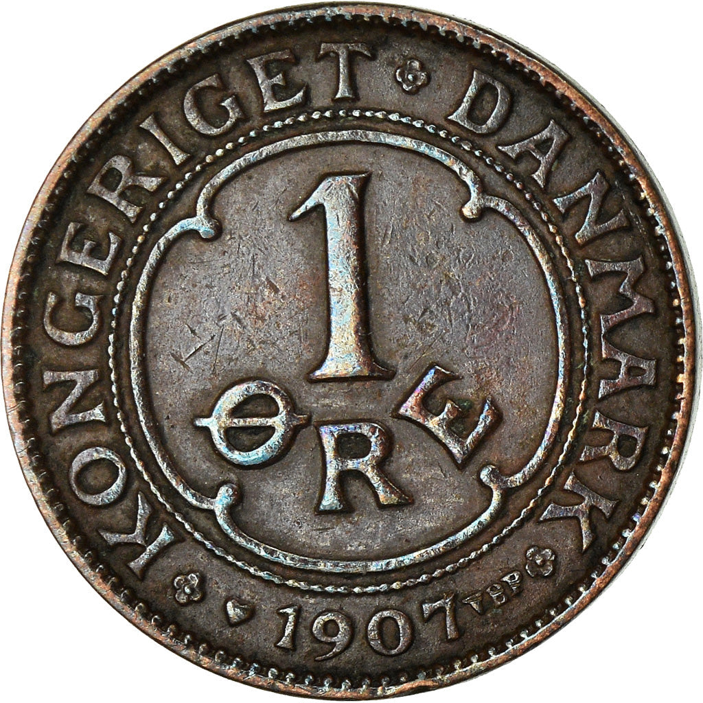 Denmark | 1 Ore Coin | Monogram | Km:804 | 1907 - 1912