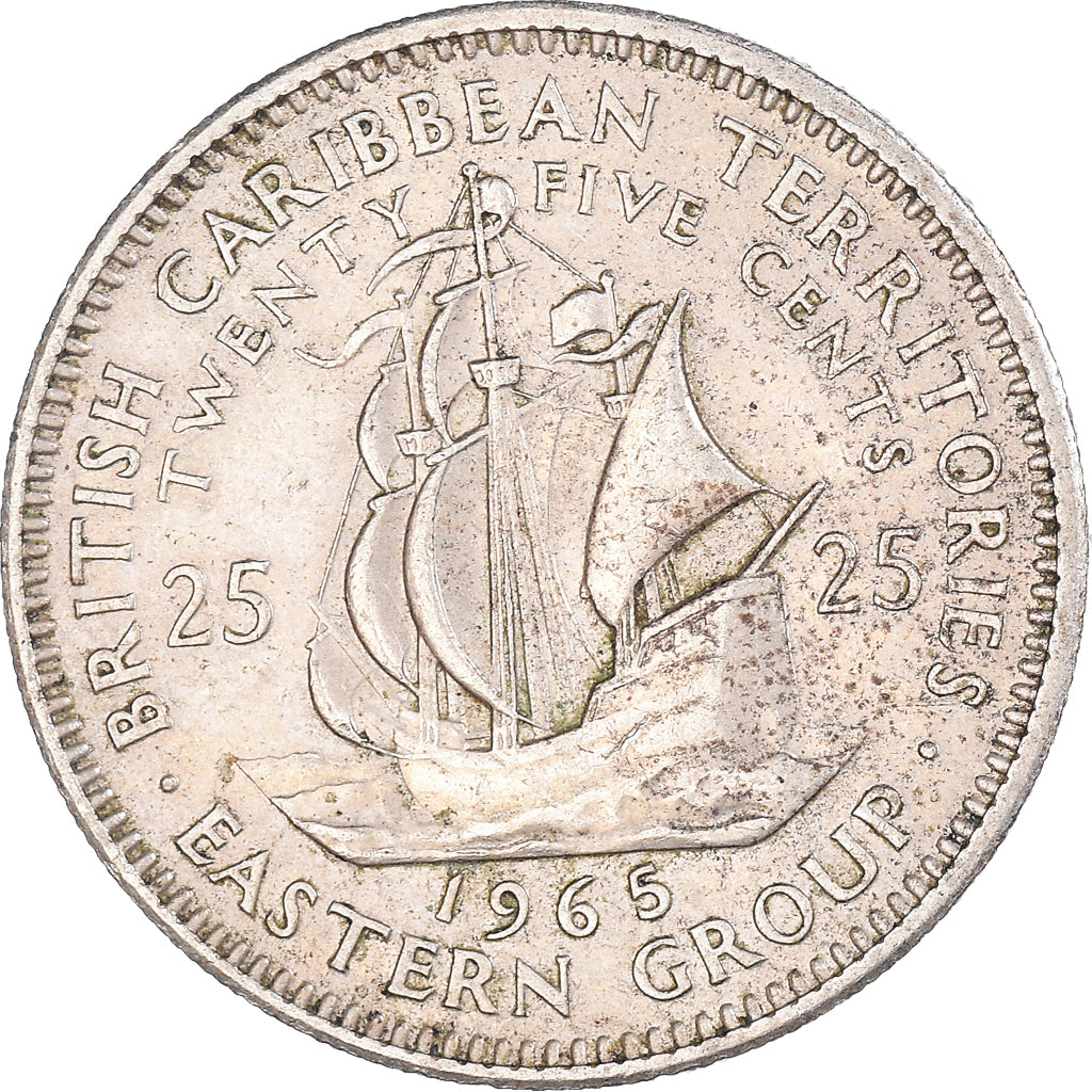 Eastern Caribbean States Coin 25 Cents | Queen Elizabeth II | Golden H