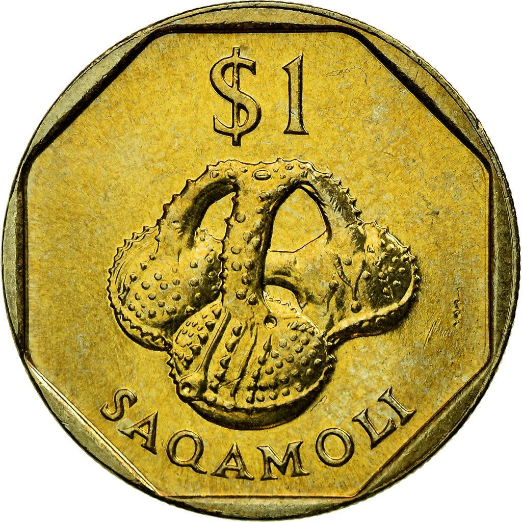 Fiji | 1 Dollar Coin | Saqamoli | Km:73 | 1995 - 2000