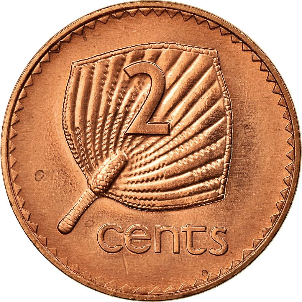 Fiji | 2 Cents Coin | Palm fan | Km:50A | 1990 - 2001
