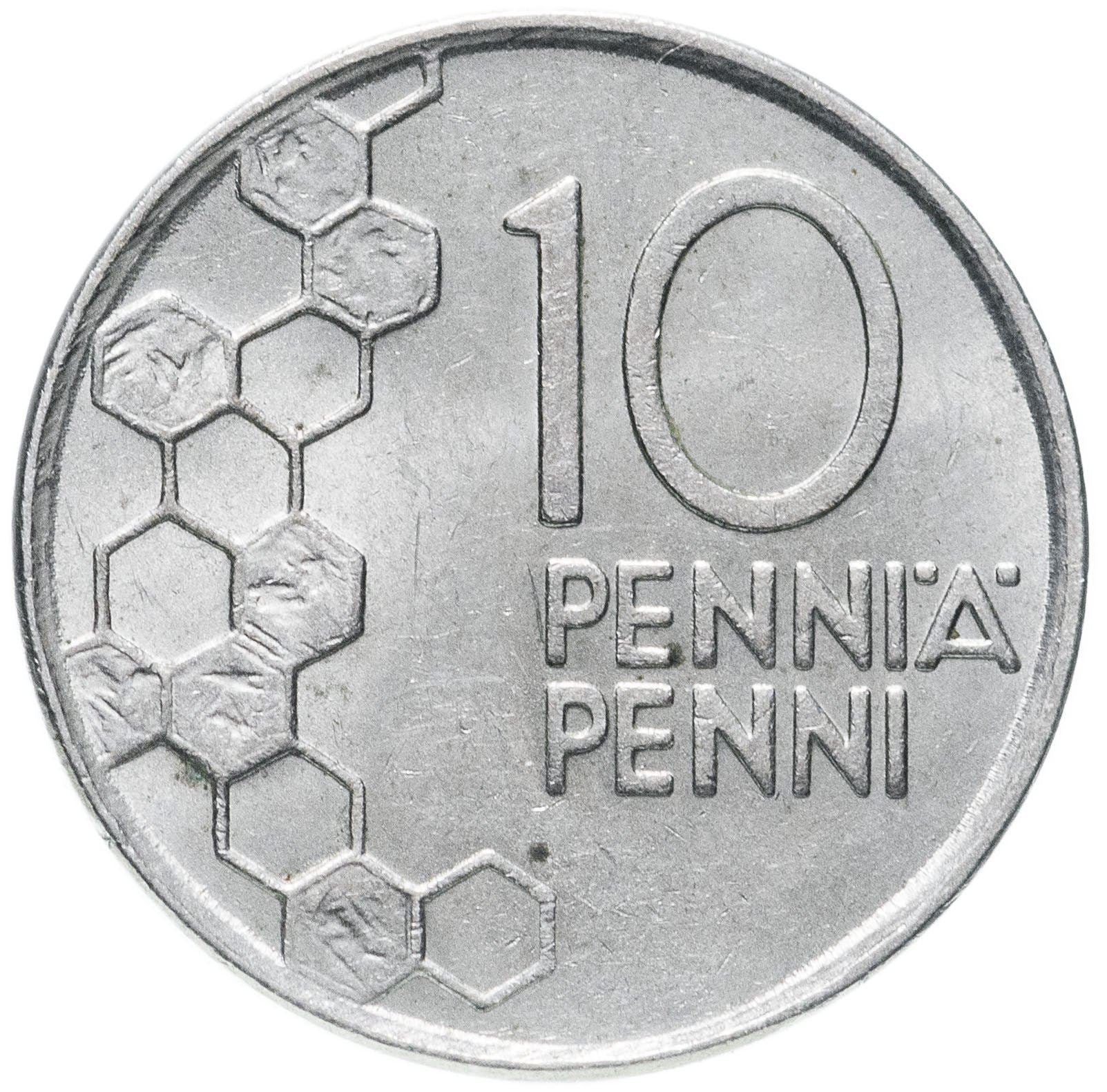 フィンランド硬貨 フィンランド10ペニア | スズラン | ハニカム | KM65
