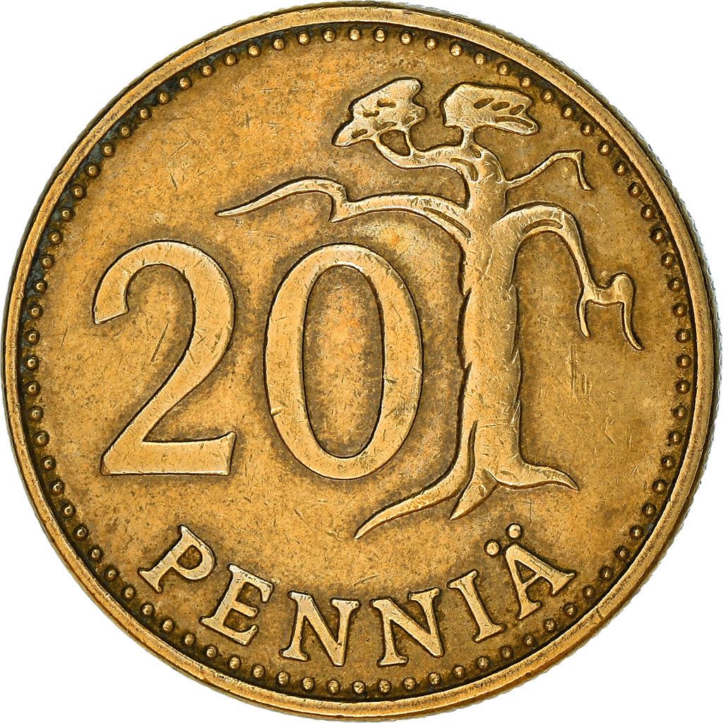フィンランド硬貨 フィンランド20ペニア | 松の木 | KM47 | 1963 - 1990