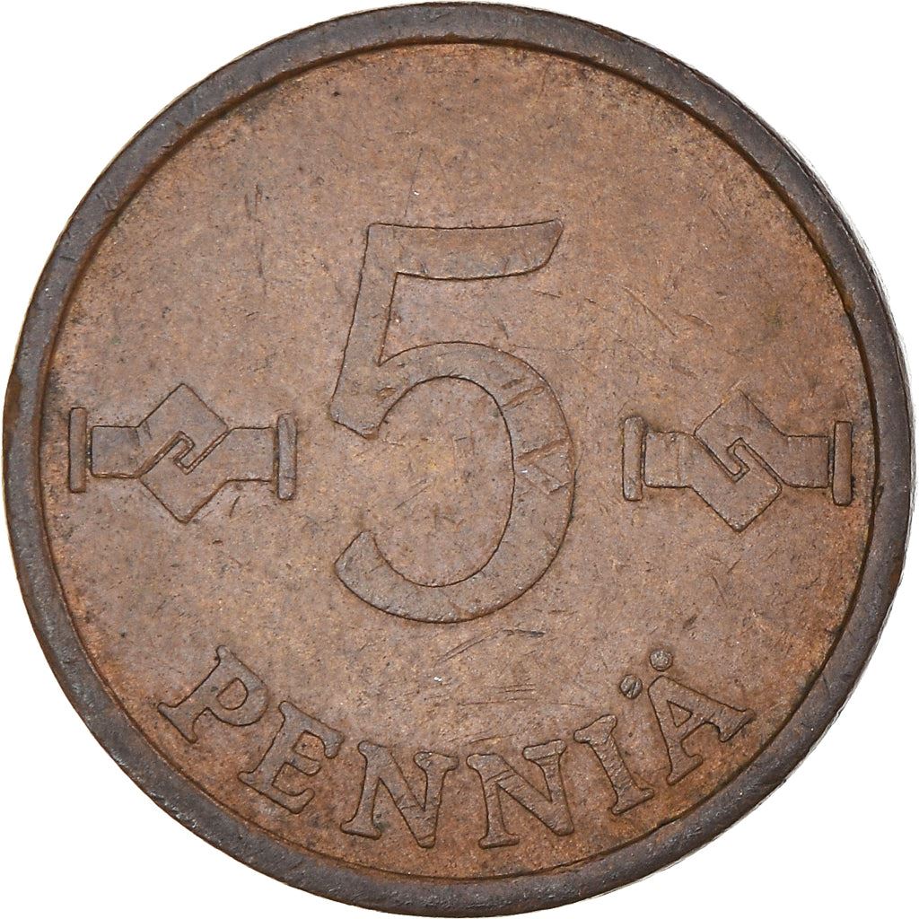 Finland Coin Finnish 5 Pennia | Saint Hannes Cross | KM45