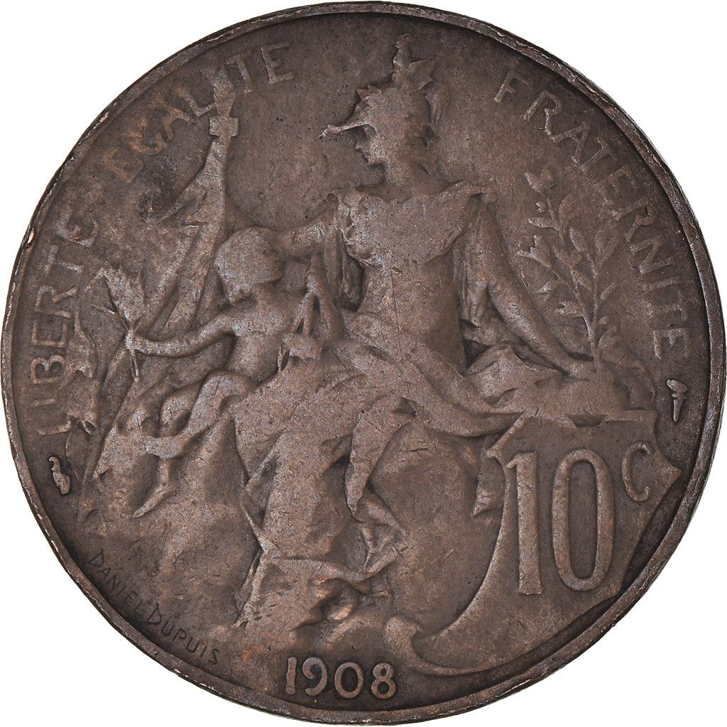 French 10 Centimes Coin | KM843 | France | 1897 - 1921
