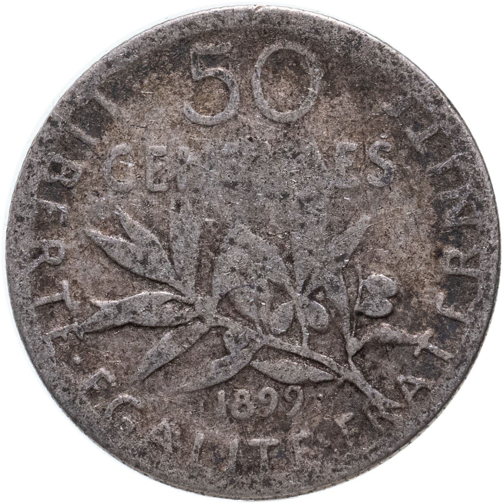 フランス 50サンチーム硬貨 | 銀製 | KM854 | フランス | 1897 - 1920