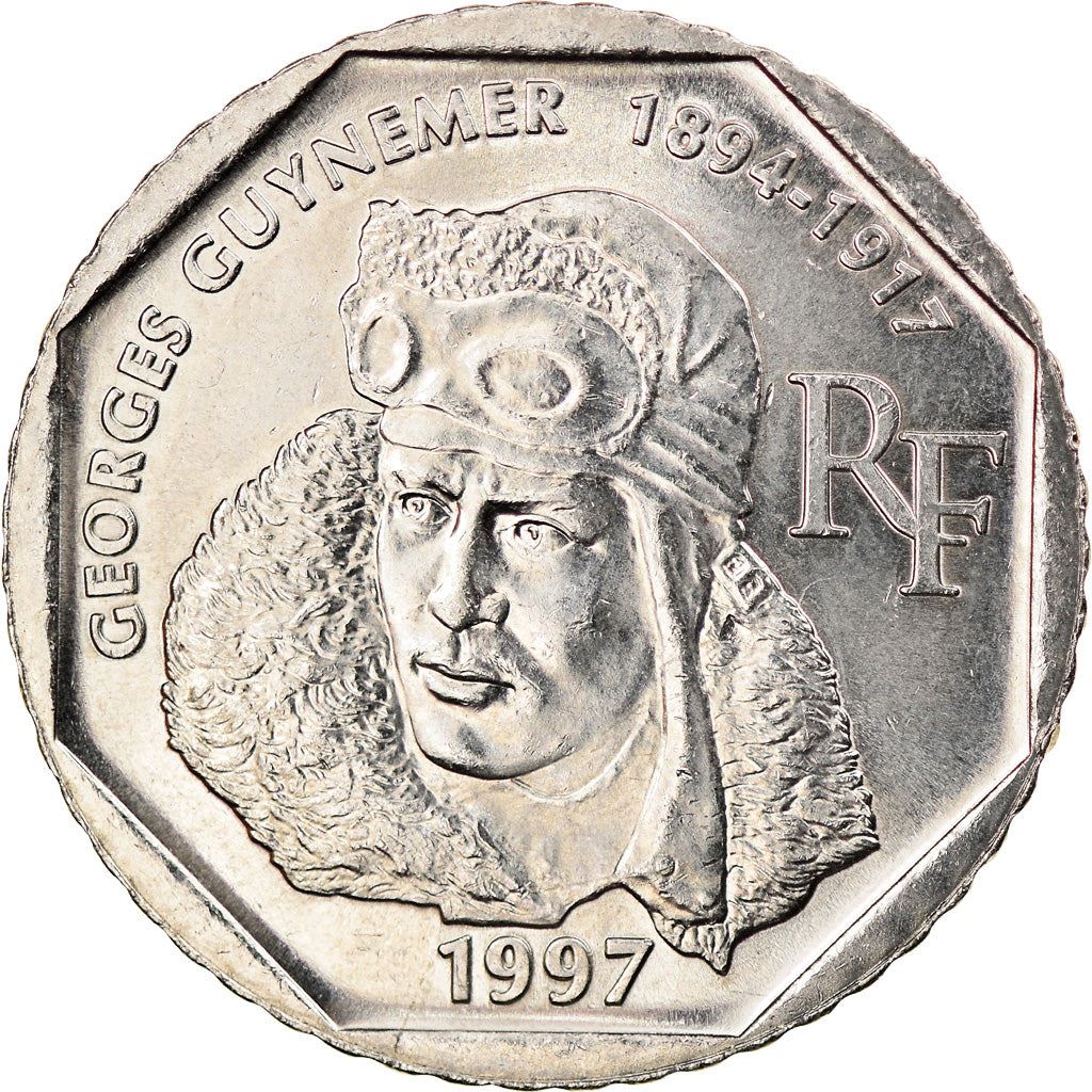 French Coin 2 Francs | Georges Guynemer | KM1187 | France | 1997