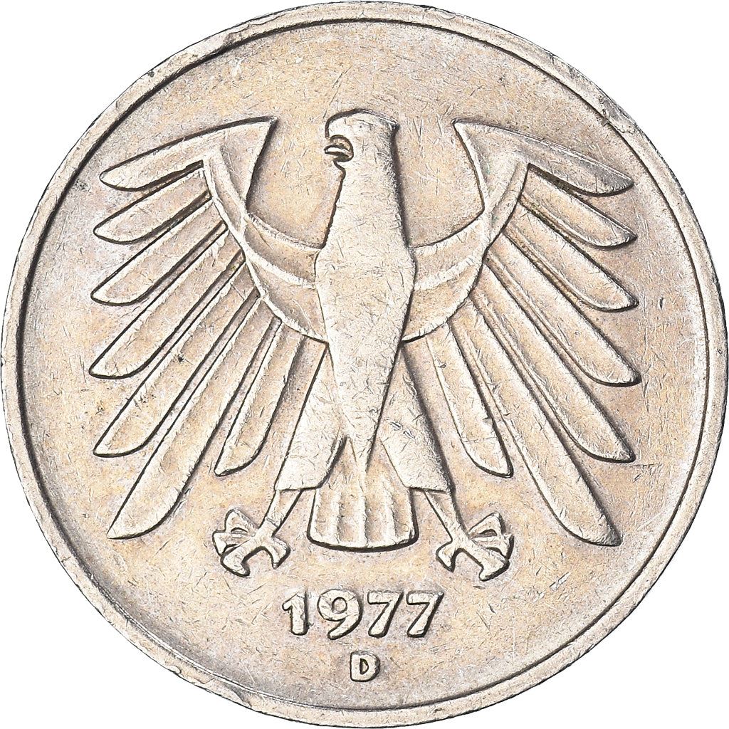 Germany 5 Deutsche Mark Coin | Eagle | KM140.1 | 1975 - 2001