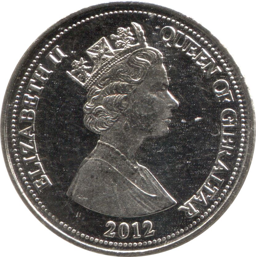 Gibraltar | 5 Pence | Queen Elizabeth II | Barbary Macaque | KM1101 | 2012 - 2013