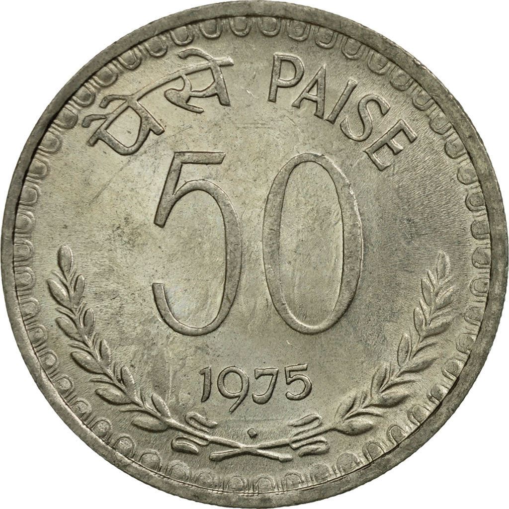 India | 50 Paise Coin | Ashoka Lion | Km:63 | 1974 - 1983