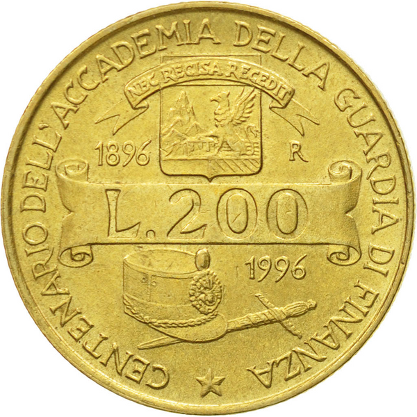 Italy Coin 200 Lire Academy of 