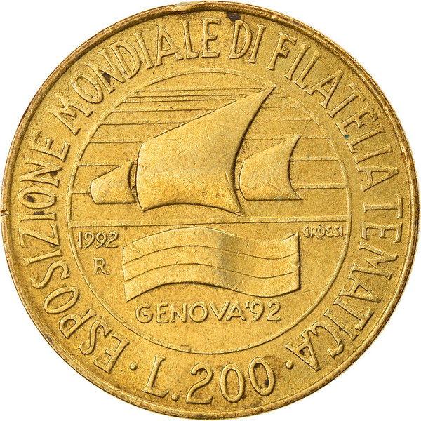 Italy-Coin-200-Lire-Philatelic