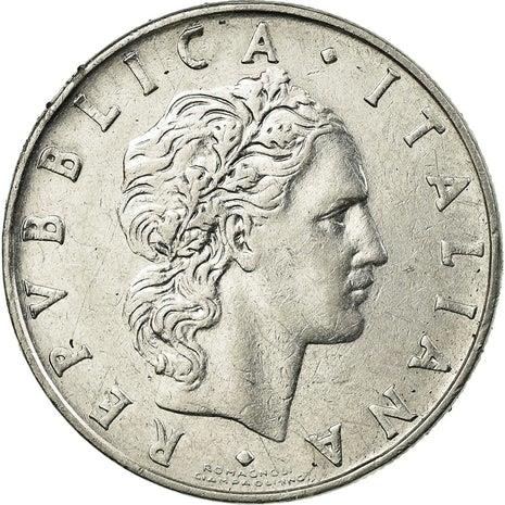 Italy Coin 50 Lire large type | God Vylcan | Anvil | Iron | Libertine | KM95.1 | 1954 - 1989