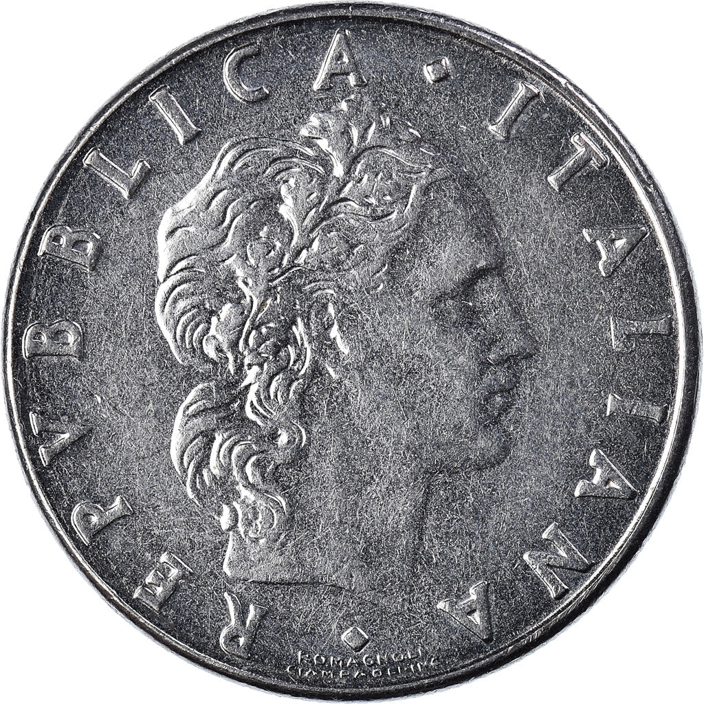 Italy Coin 50 Lire large type | God Vylcan | Anvil | Iron | Libertine | KM95.1 | 1954 - 1989