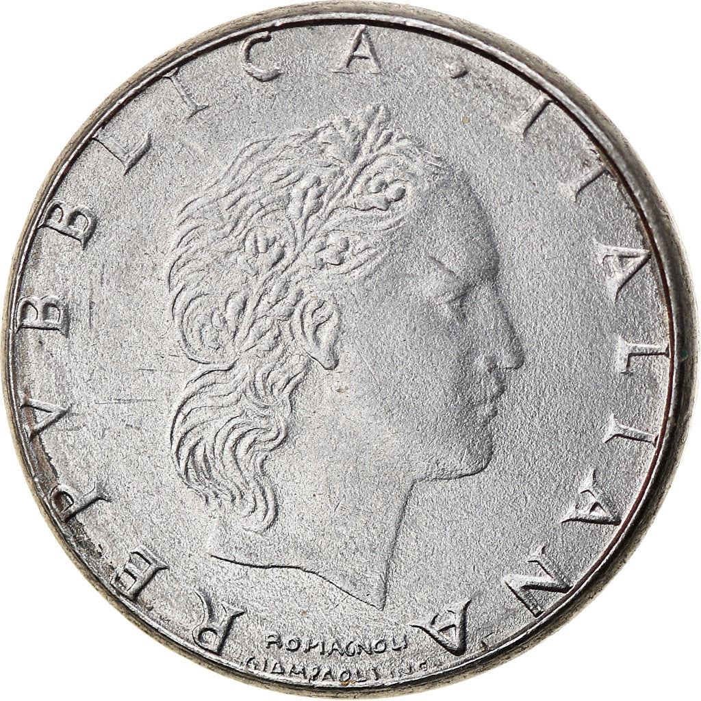 Italy Coin 50 Lire small type | Libertine | God Vulcan | Iron | Anvil | KM95.2 | 1990 - 1995