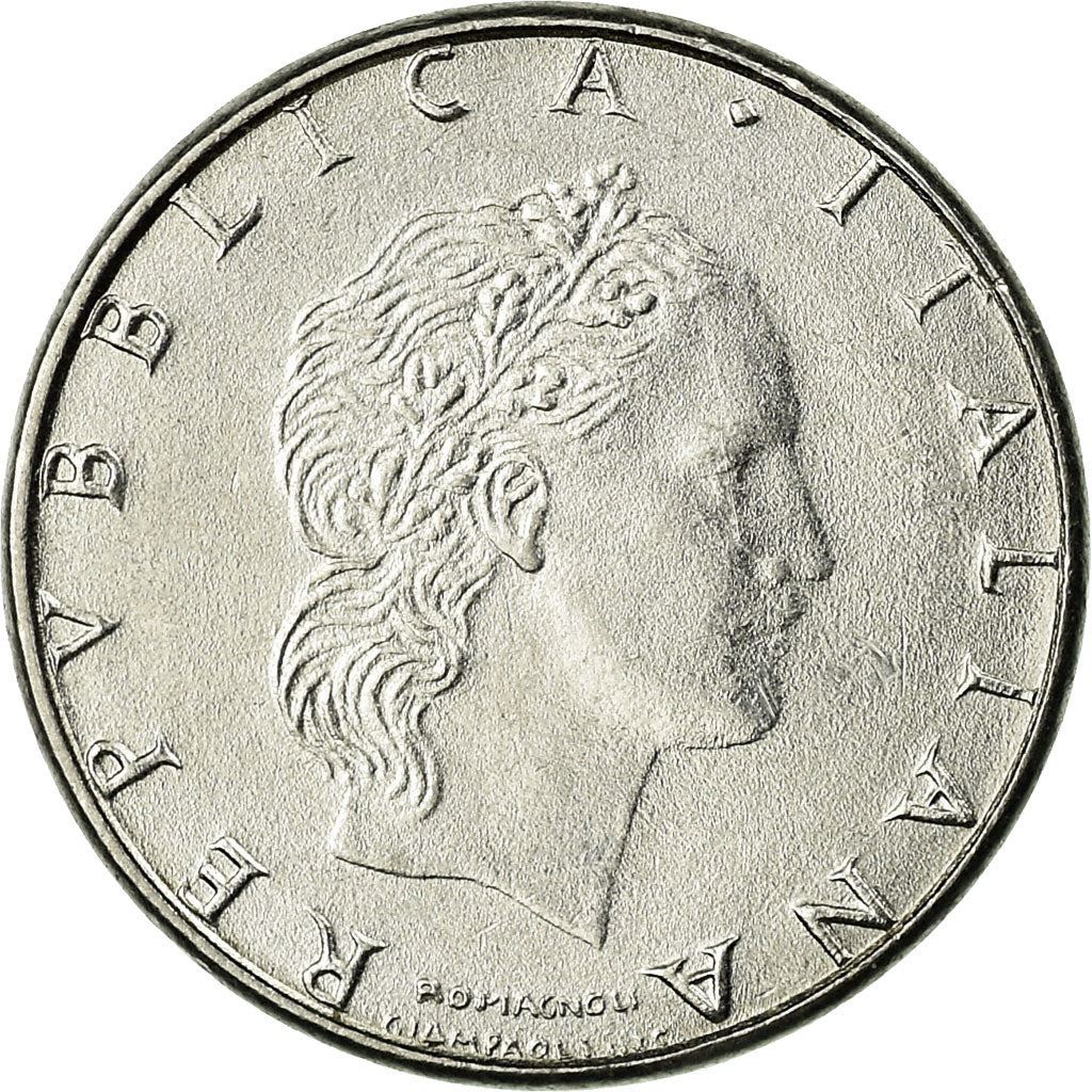 Italy Coin 50 Lire small type | Libertine | God Vulcan | Iron | Anvil | KM95.2 | 1990 - 1995