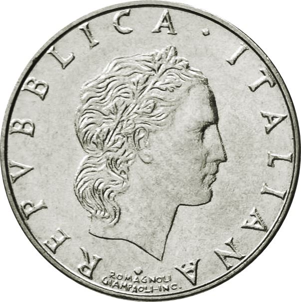 Italy Coin 50 Lire small type | Libertine | God Vulcan | Iron | Anvil | KM95.2 | 1990 - 1995