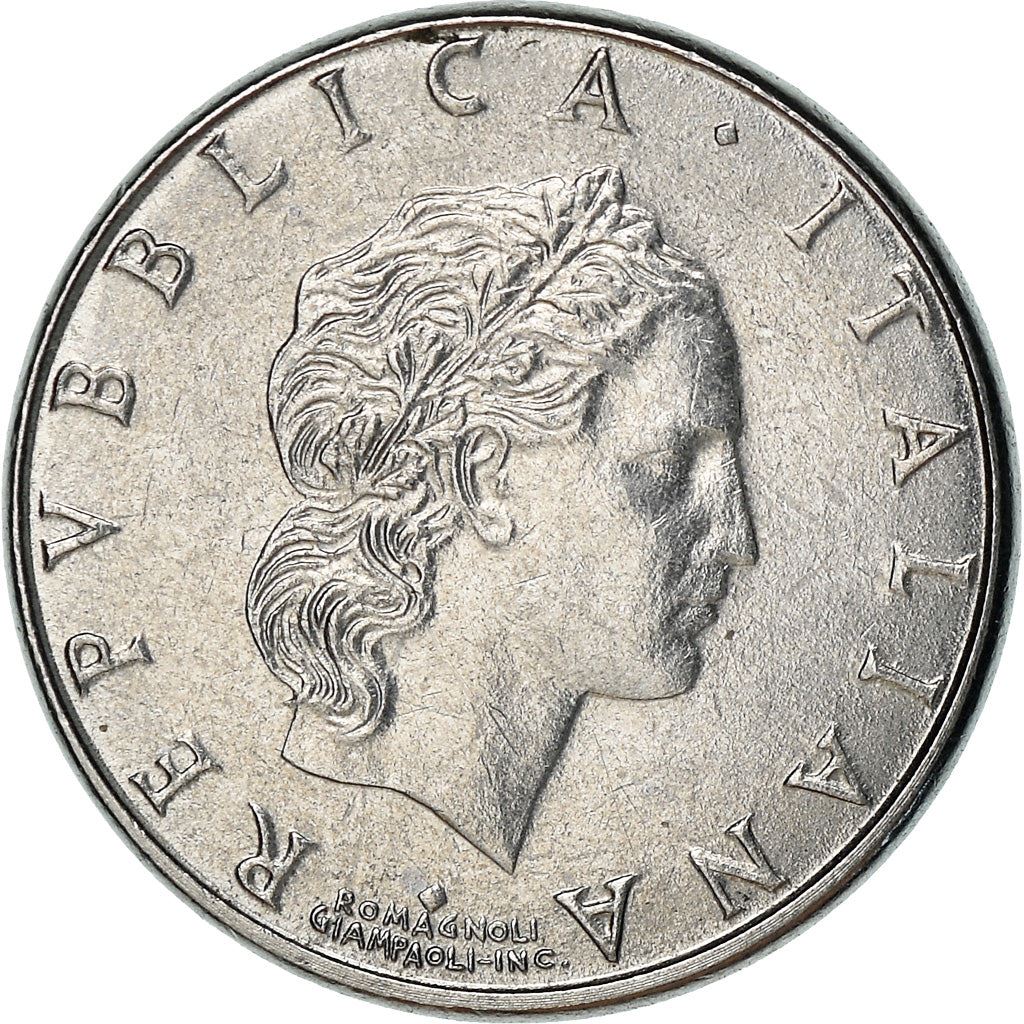 Italy Coin 50 Lire small type | Libertine | God Vulcan | Iron | Anvil | KM95.2 | 1990 - 1995