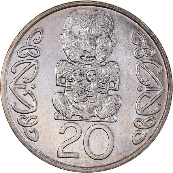 ニュージーランド 20セント硬貨 | エリザベス2世女王 | プカキ
