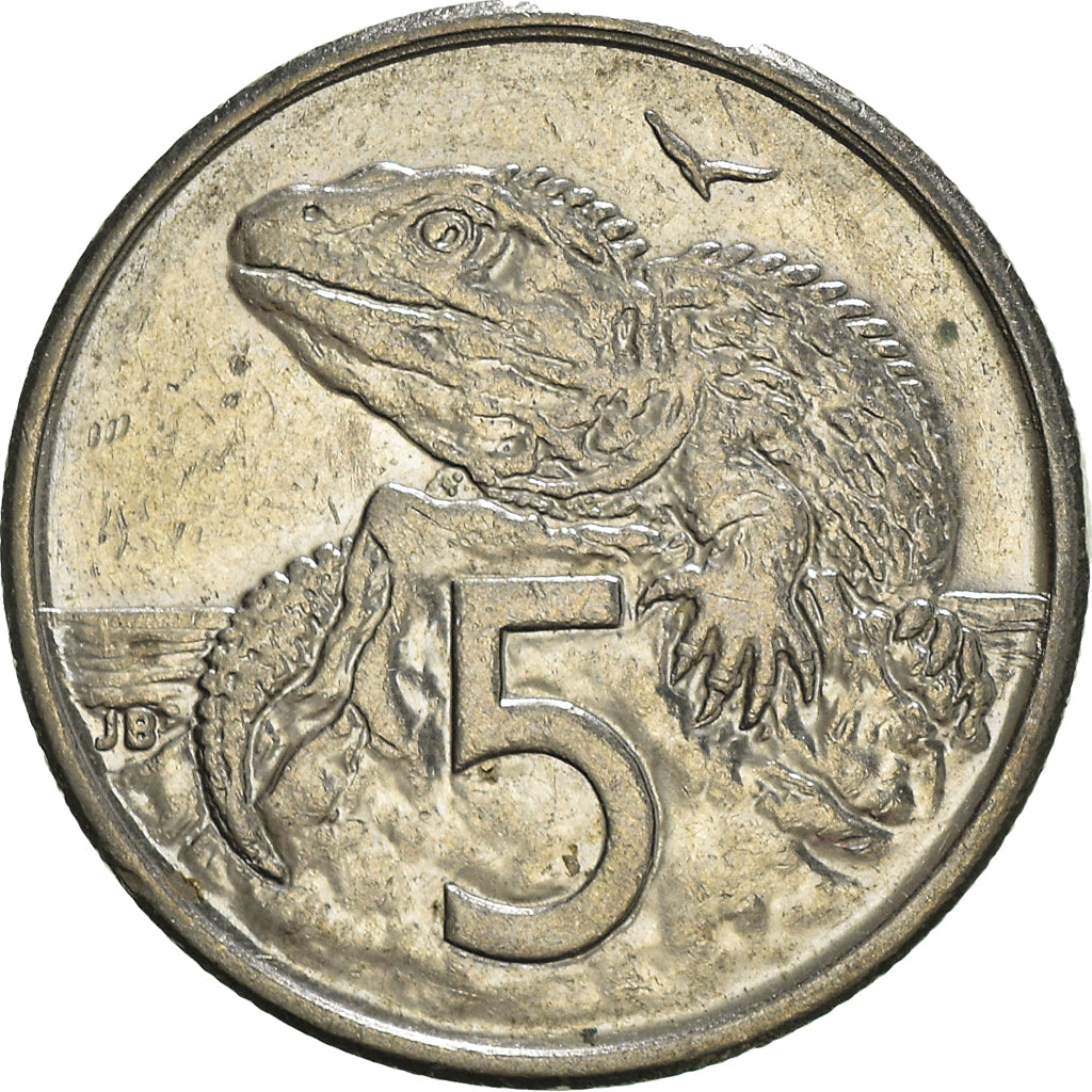ニュージーランド 5セント硬貨 | エリザベス2世女王 | トゥアタラ