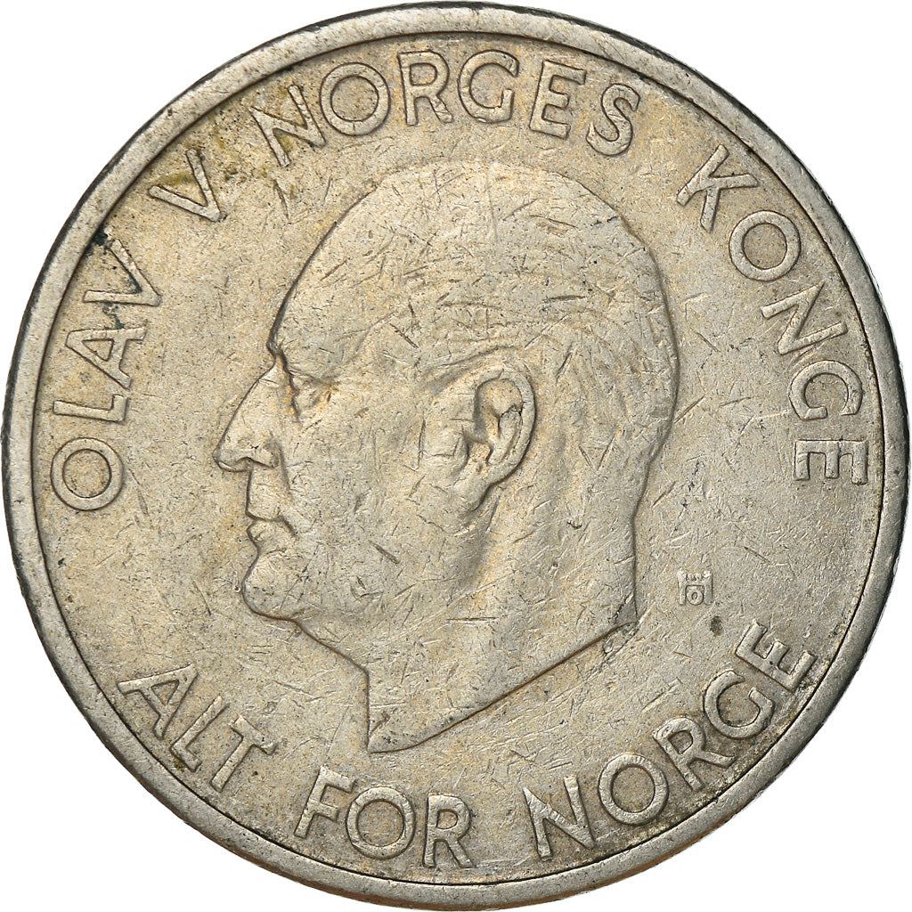 Norway | 5 Kroner Coin | Olav V | Type 1 | KM412 | 1963 - 1973