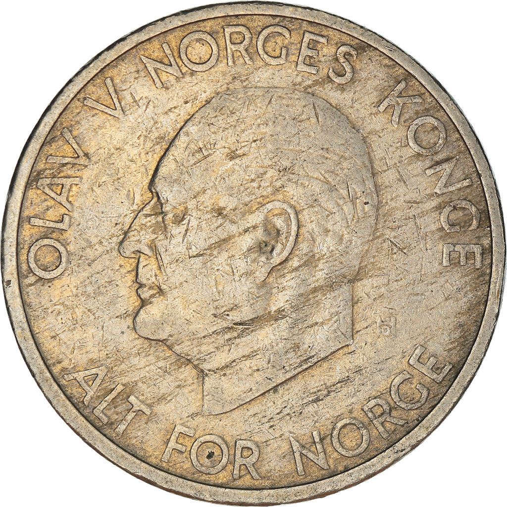 Norway | 5 Kroner Coin | Olav V | Type 1 | KM412 | 1963 - 1973