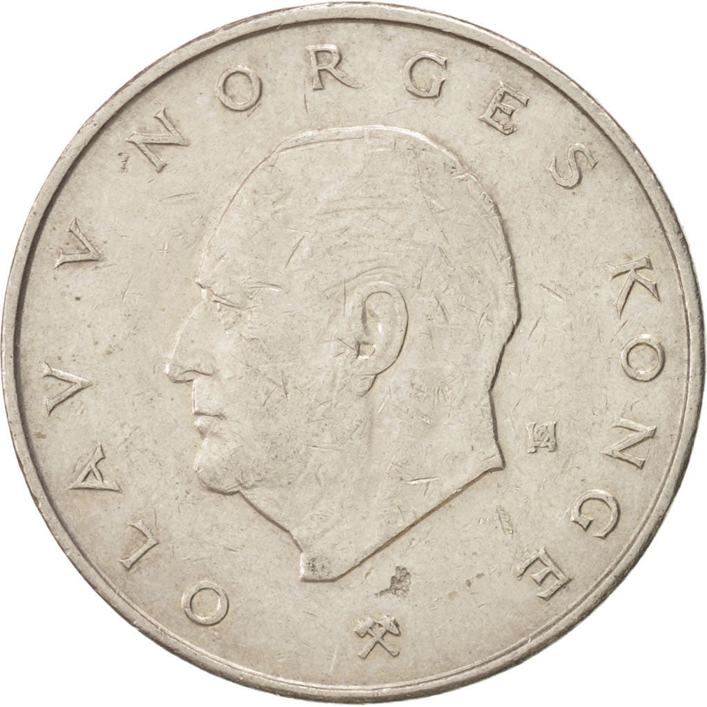 Norway 5 Kroner - Olav V Type 2 Coin KM420 1974 - 1988