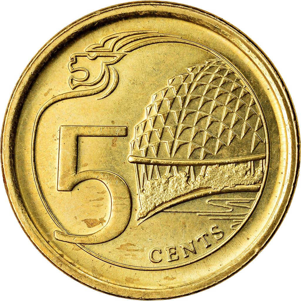 シンガポール 5セント硬貨 | KM345 | 2013 - 2018 真鍮メッキ鋼