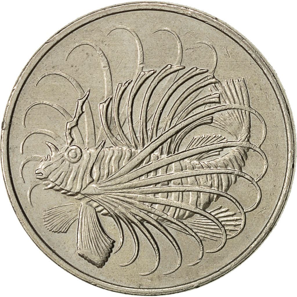 Singapore 50 Cents Coin | KM5 | 1967 - 1985 Copper-nickel