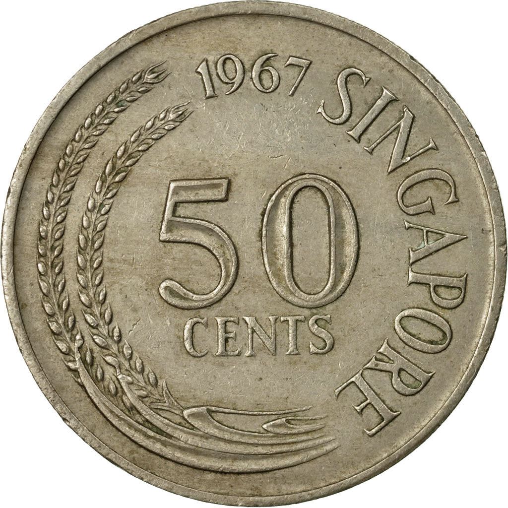 Singapore 50 Cents Coin | KM5 | 1967 - 1985 Copper-nickel