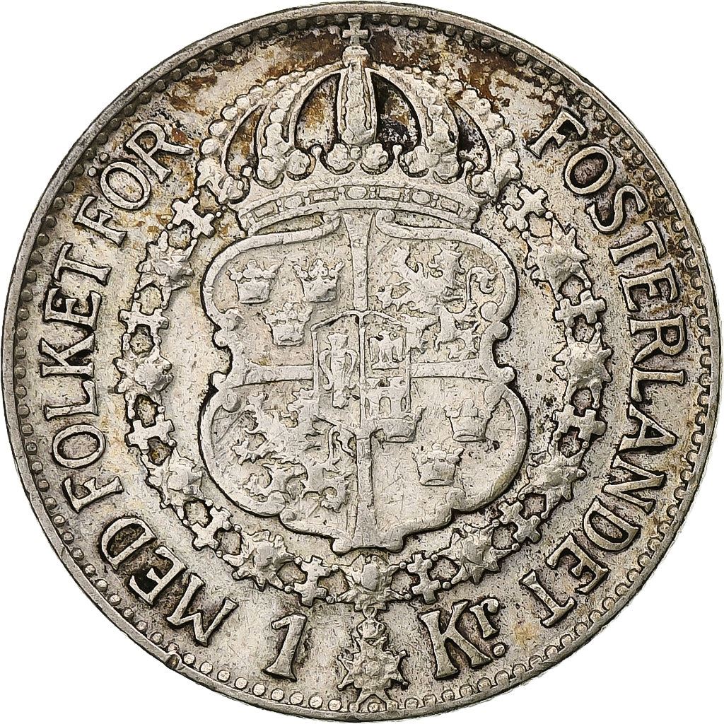 Swedish Coin 1 Krona | King Gustaf V | Sweden | 1910 - 1942