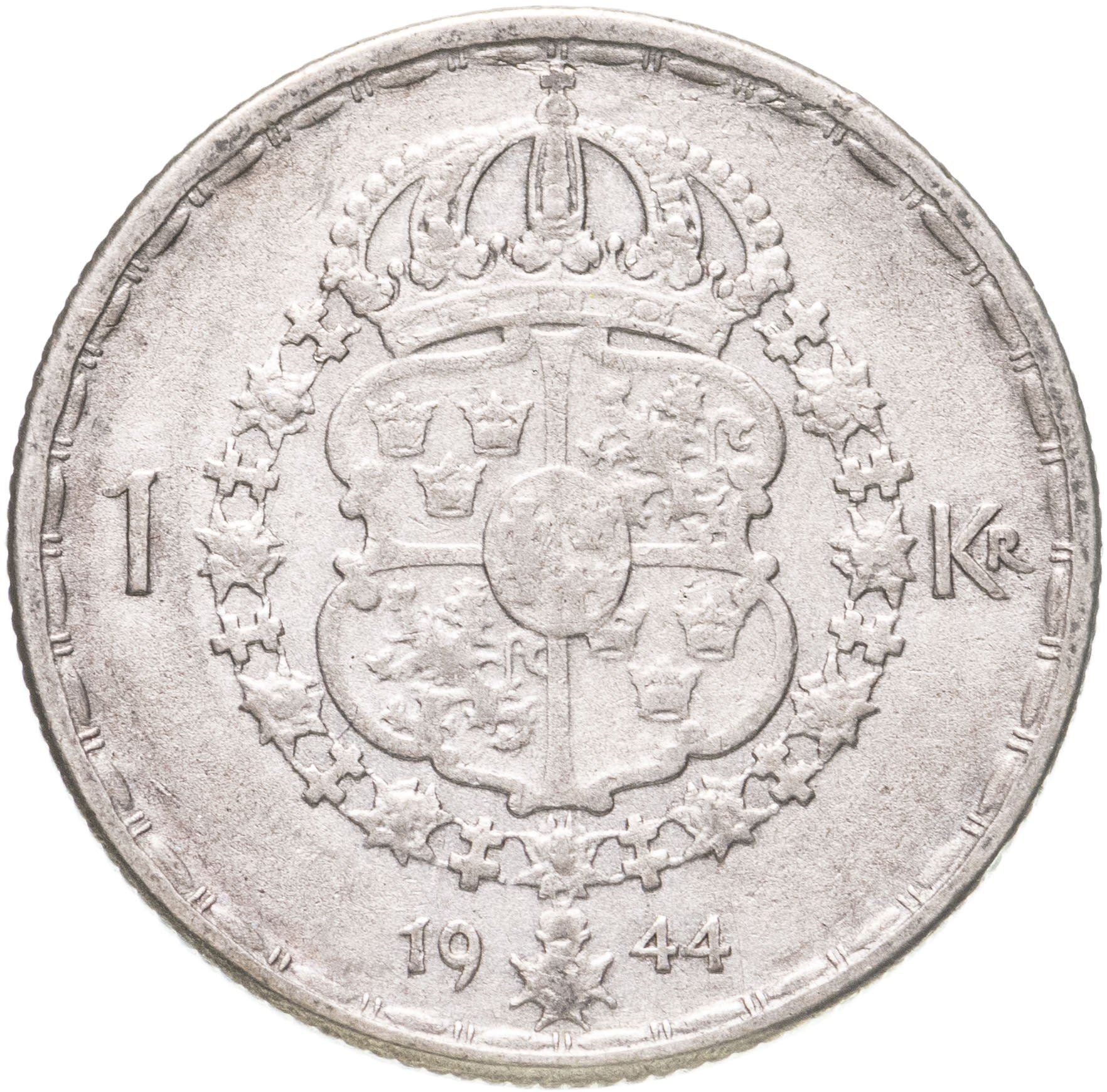 Swedish Coin 1 Krona | King Gustaf V | Sweden | 1942 - 1950