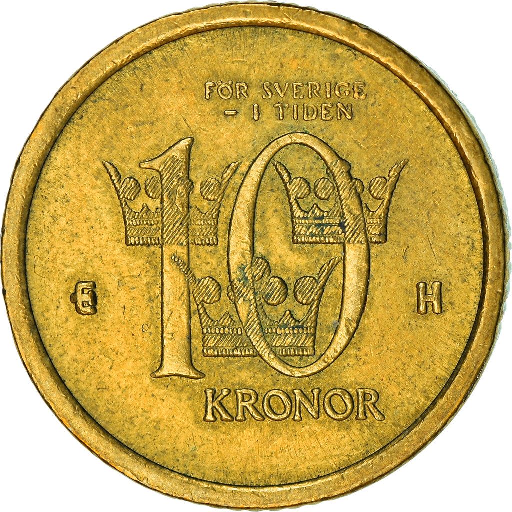 Swedish Coin 10 Kronor | King Carl XVI Gustaf | Crown | Sweden | 2001 - 2009