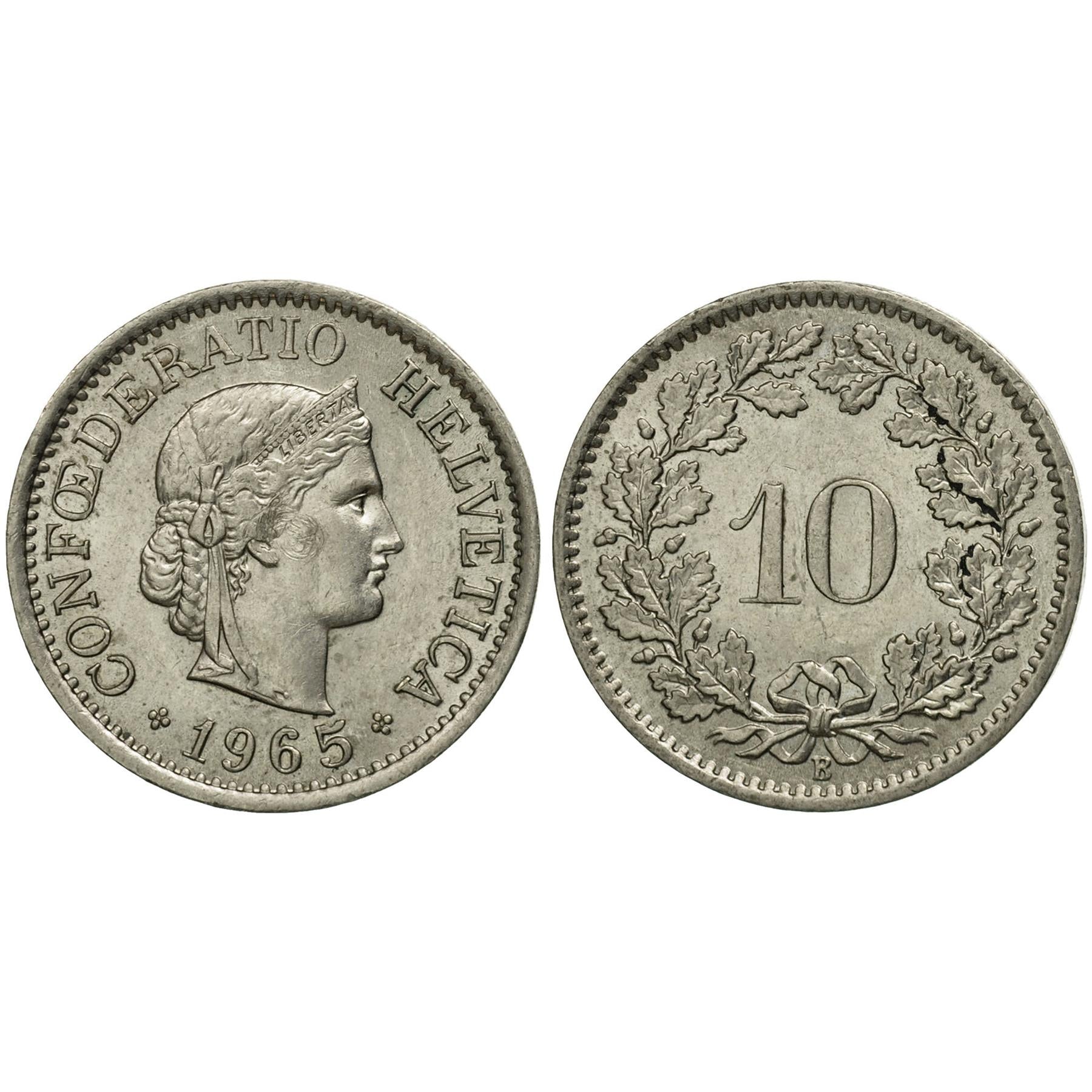 Swiss 6 Coin Set 1 2 5 10 20 Rappen 1/2 Franc | Wheat | Libertas | Helvetia | Switzerland | 1948 - 1967