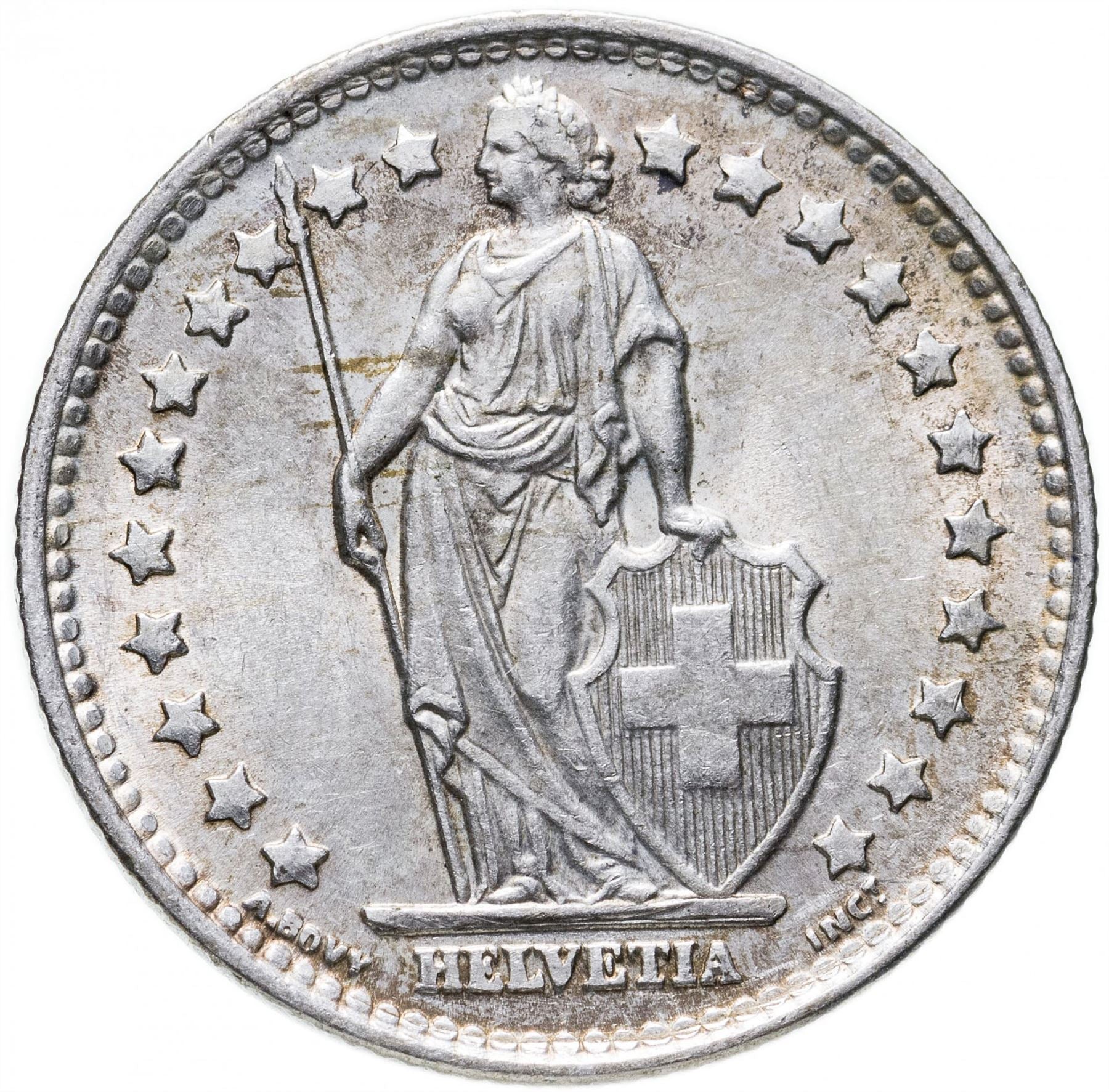 Switzerland Coin Swiss 1 Franc | Helvetia | KM24 | 1875 - 1967