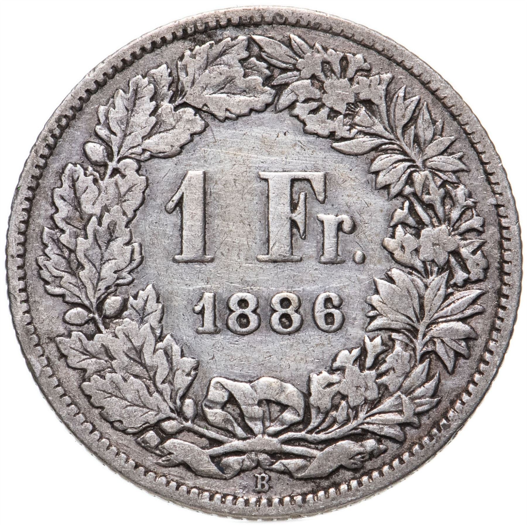Switzerland Coin Swiss 1 Franc | Helvetia | KM24 | 1875 - 1967