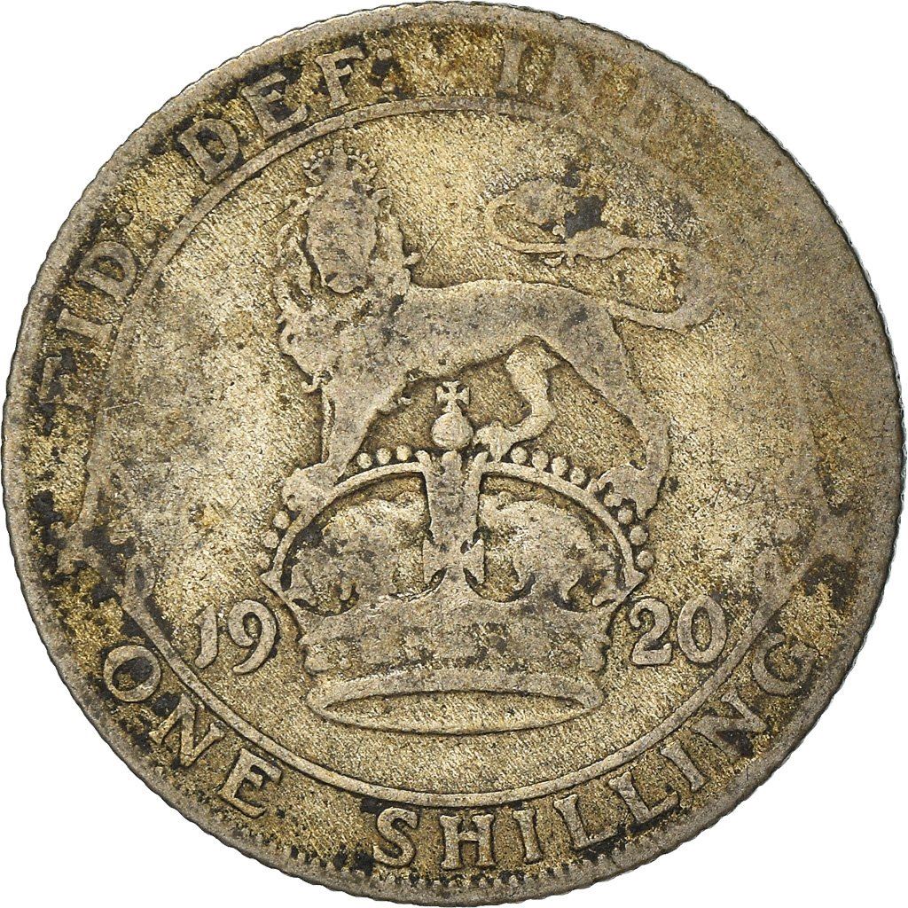United Kingdom 1 Shilling Coin | George V 3rd type | Silver | Modified effigy | 1926 - 1927