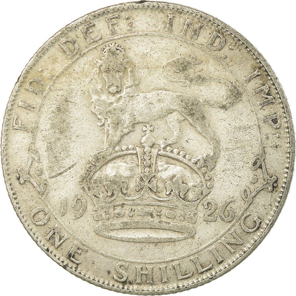 United Kingdom 1 Shilling Coin | George V 3rd type | Silver | Modified effigy | 1926 - 1927