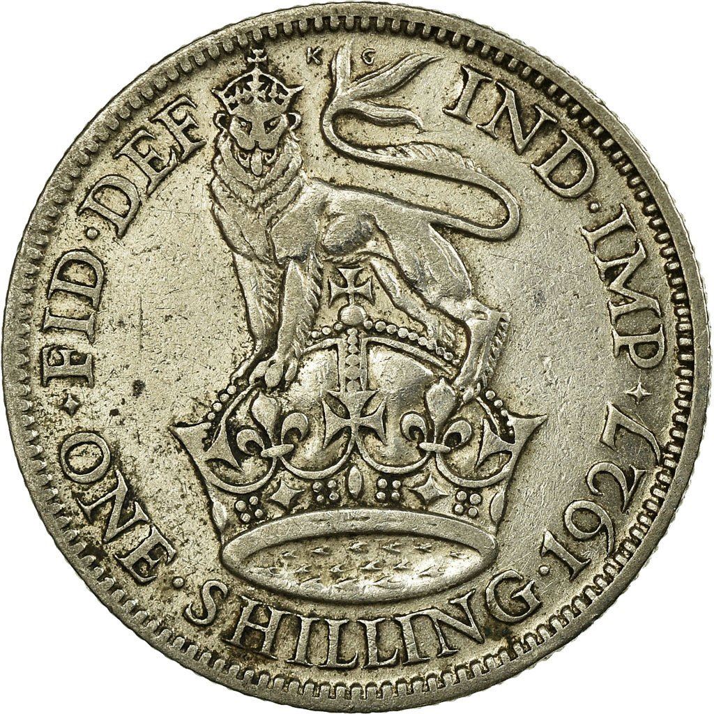 United Kingdom 1 Shilling Coin | George V 3rd type | Silver | Modified effigy | 1926 - 1927