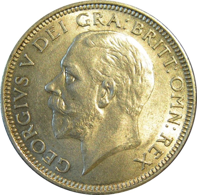 United Kingdom 1 Shilling Coin | George V 3rd type | Silver | Modified effigy | 1926 - 1927