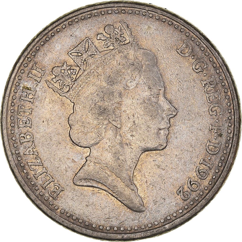 United Kingdom 10 Pence - Elizabeth II 3rd portrait | small type | Coin KM938b 1992 - 1997