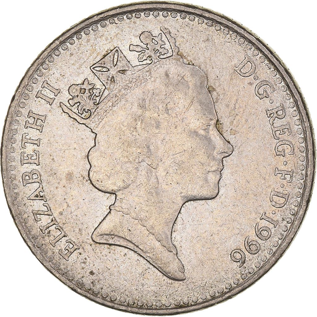 United Kingdom 10 Pence - Elizabeth II 3rd portrait | small type | Coin KM938b 1992 - 1997