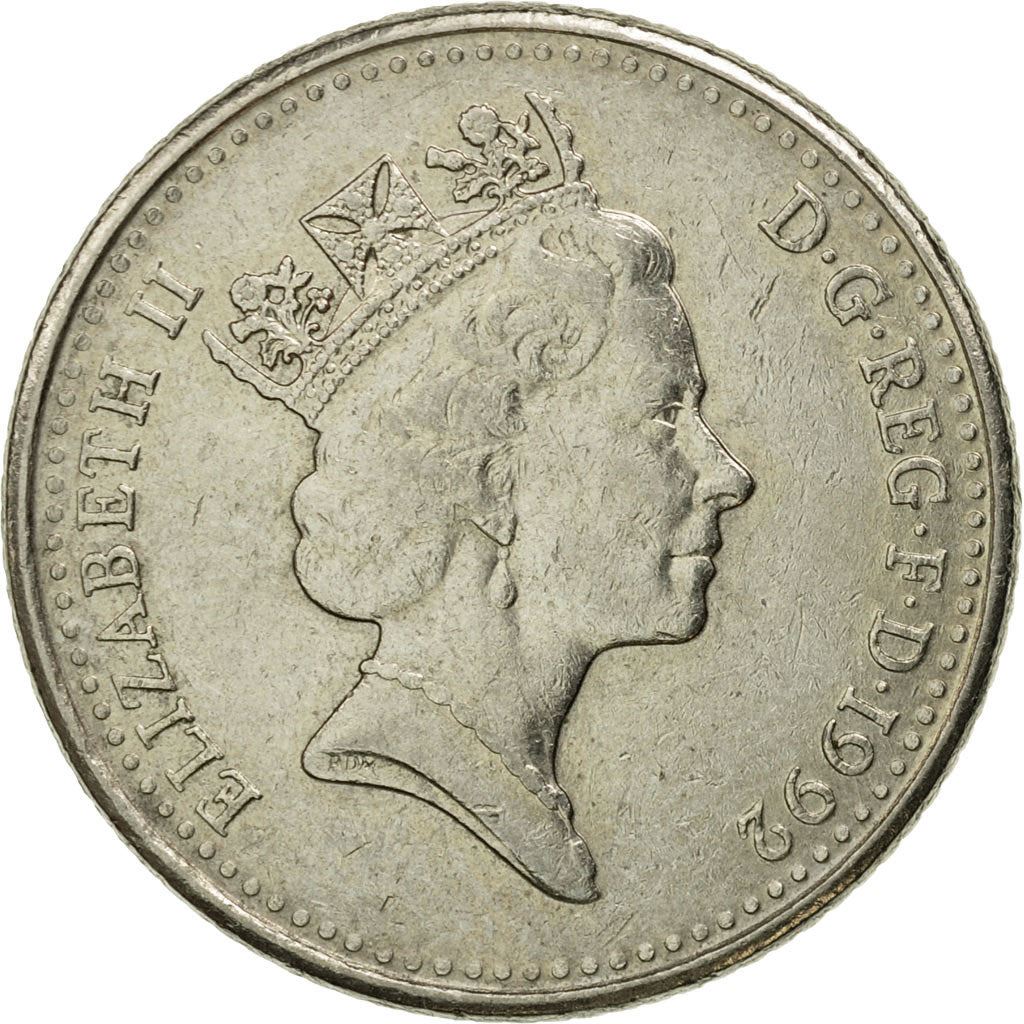 United Kingdom 10 Pence - Elizabeth II 3rd portrait | small type | Coin KM938b 1992 - 1997