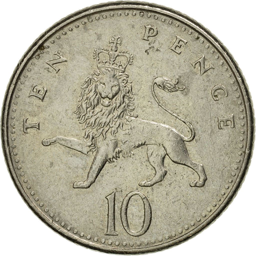 United Kingdom 10 Pence - Elizabeth II 3rd portrait | small type | Coin KM938b 1992 - 1997