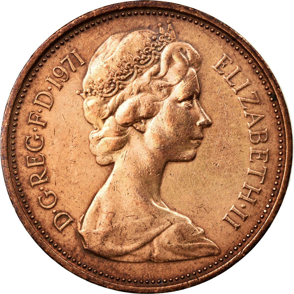 イギリス | 2ペンス硬貨 | エリザベス2世 | KM:916 | 1971 - 1981
