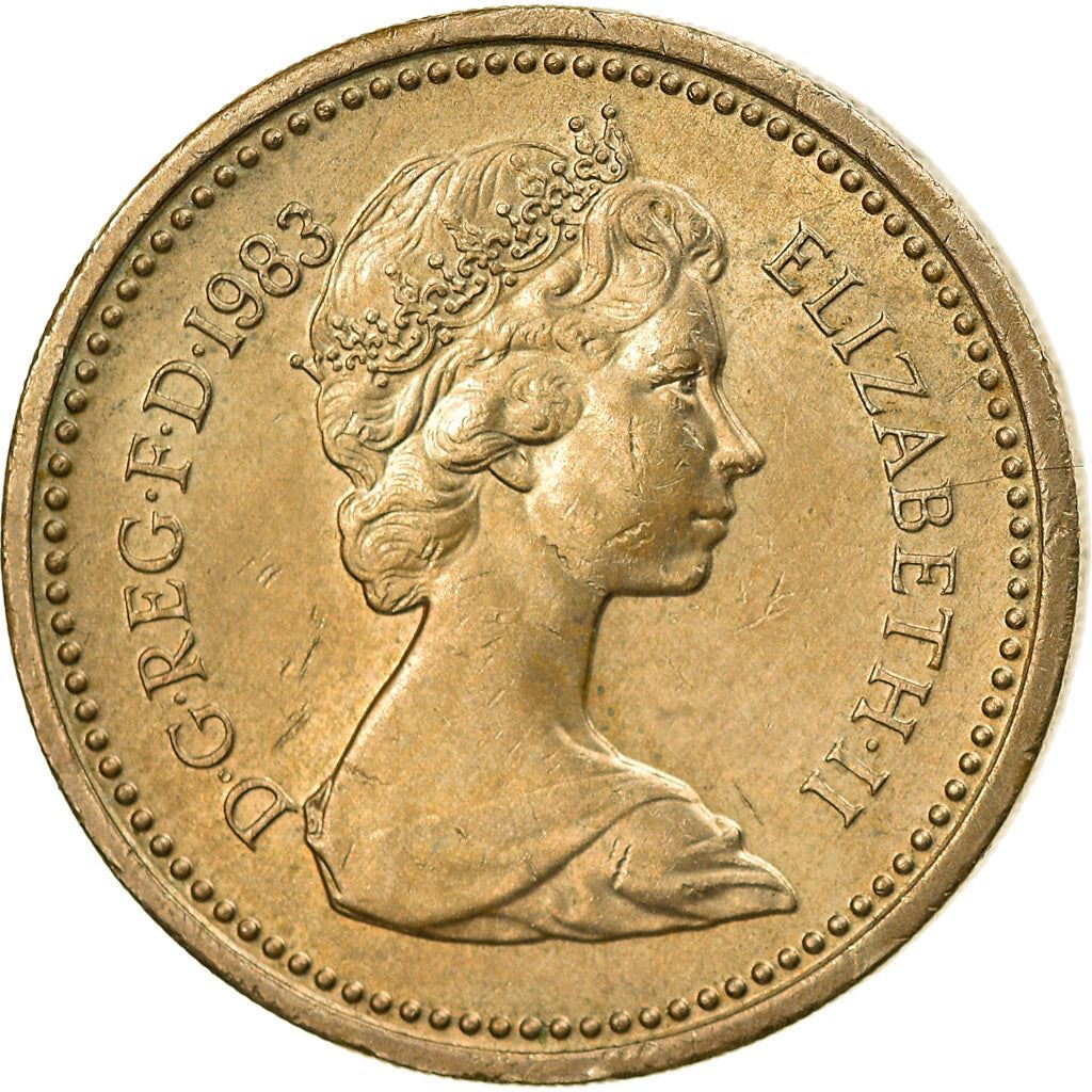 United Kingdom Coin 1 Pound | Elizabeth II 2nd portrait | Royal Arms | 1983