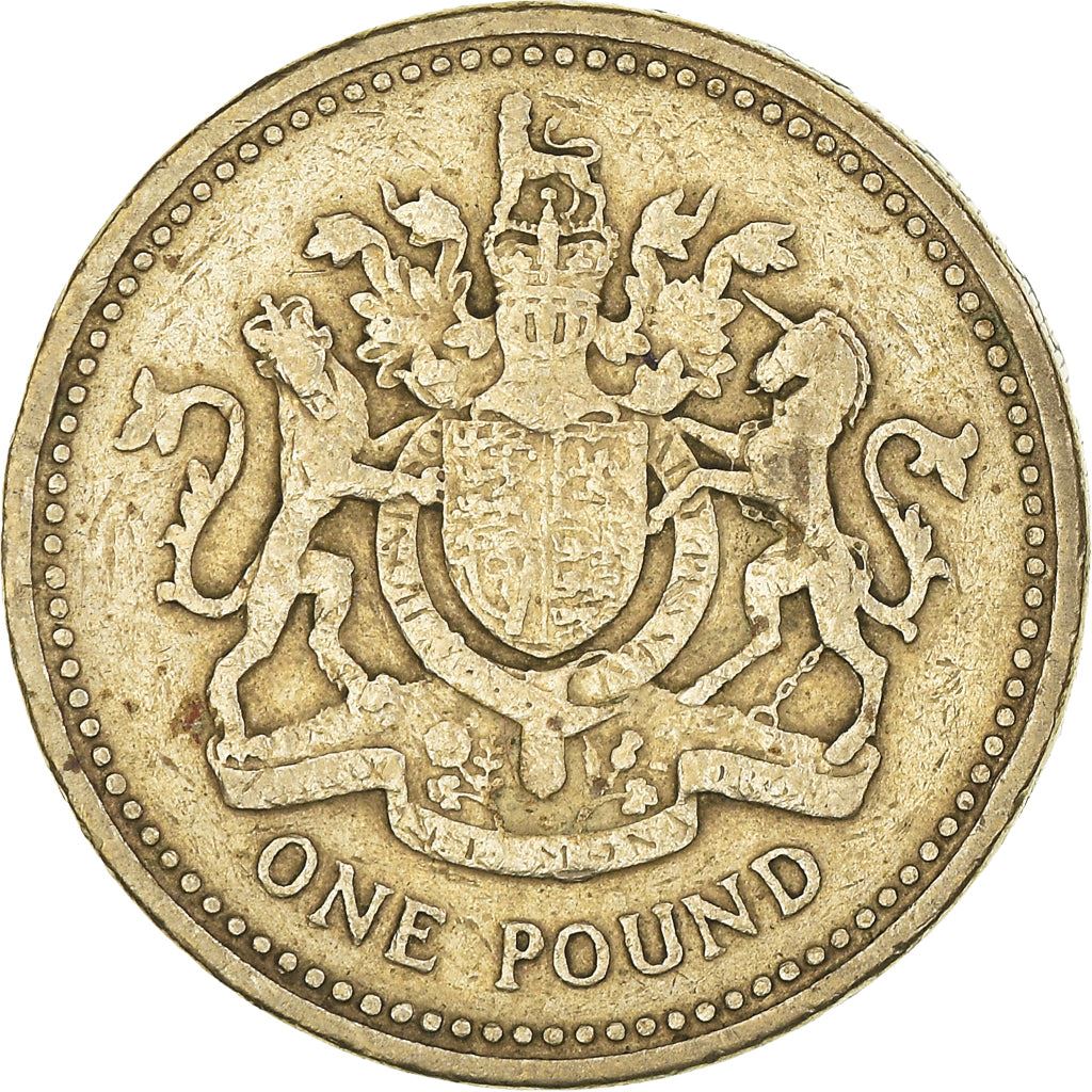 United Kingdom Coin 1 Pound | Elizabeth II 2nd portrait | Royal Arms | 1983