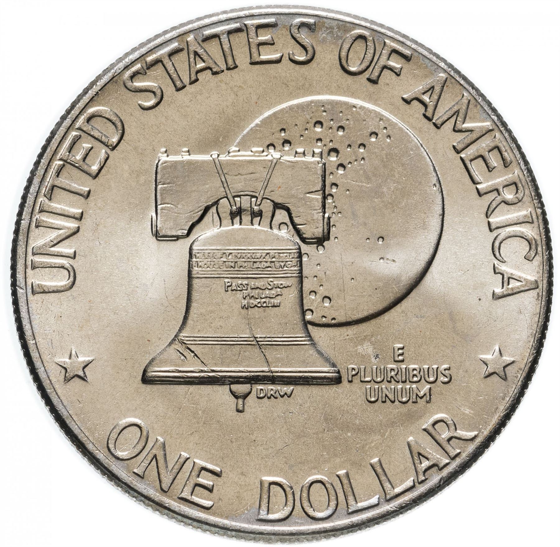 United States | 1 Dollar Coin | Liberty Bell | Moon | Dwight