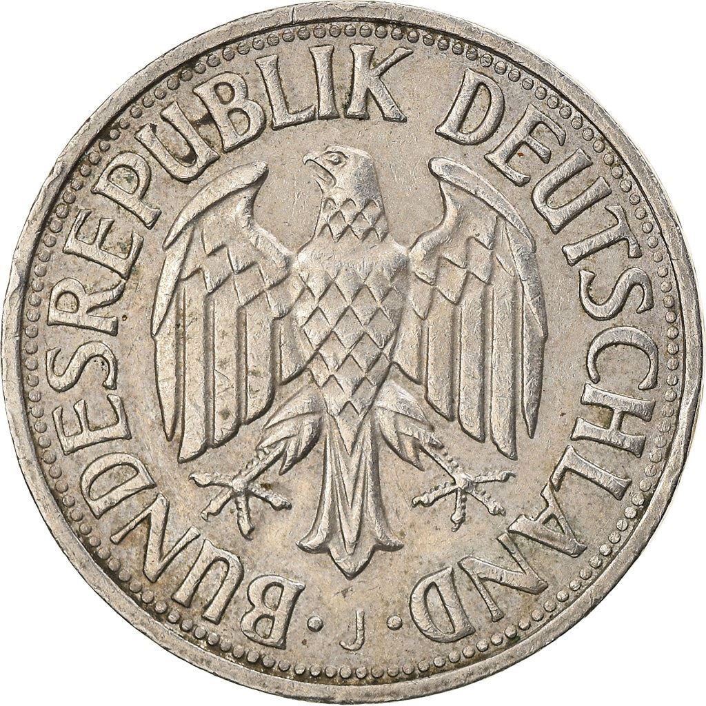 West German 1 Deutsche Mark Coin | KM110 | 1950 - 2001